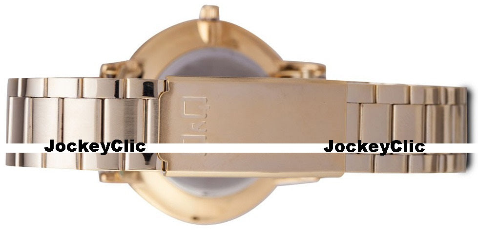 Reloj Q&q Metal Hombre Dorado – Qa06j010y – JockeyClic