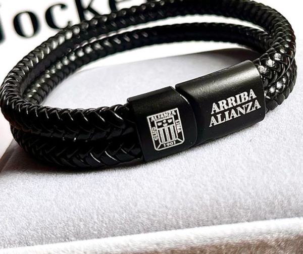 Doble Pulsera Cuero de Alianza Lima